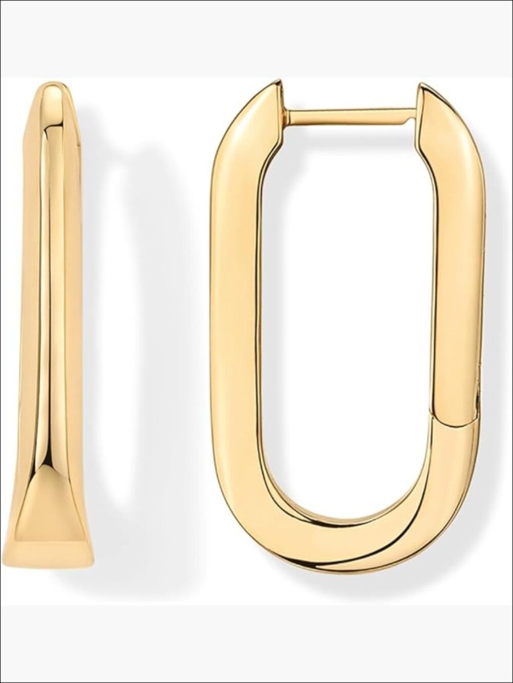 14K Gold Plated 925 Sterling Silver Geometric Hoop Earrings for Women